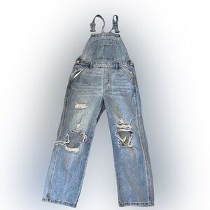 Wild Fable size Med women distressed denim blue overalls. Farm/homestead ready